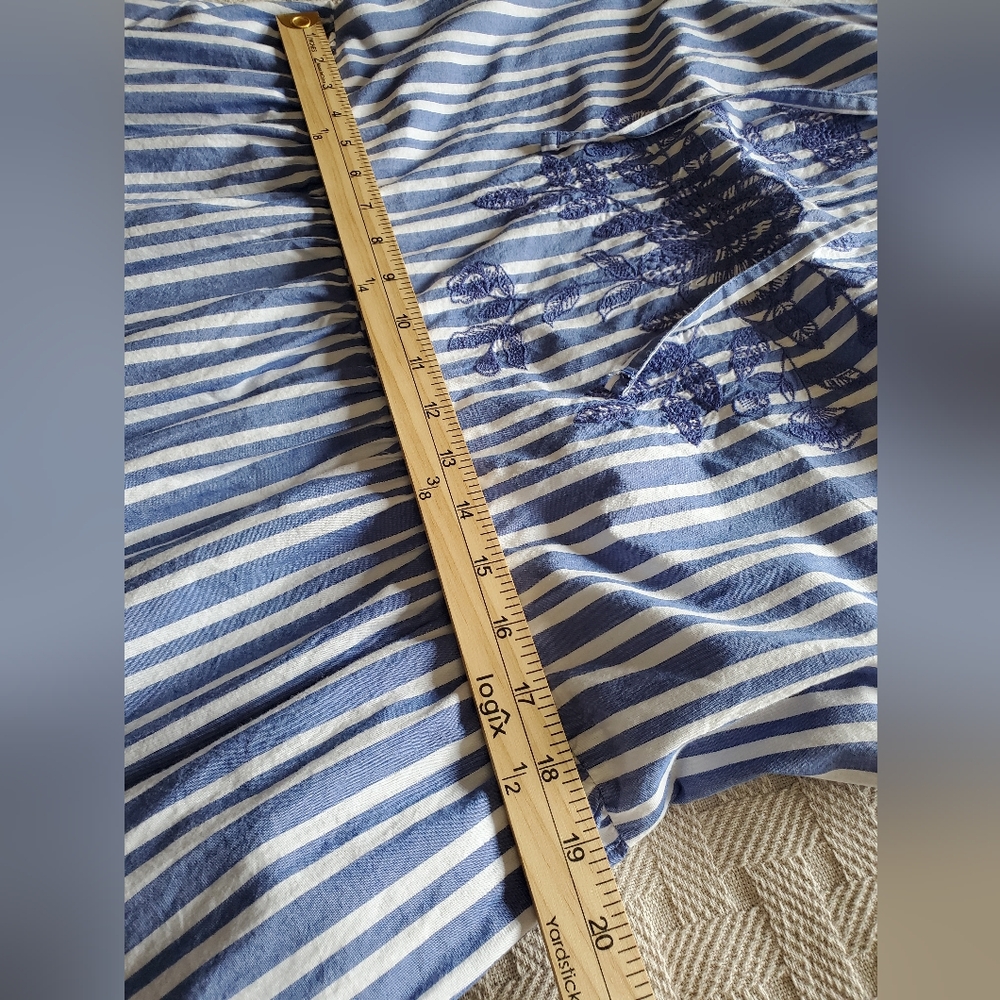 St. John's Bay 100% Cotton Boho Striped Sleeveless Embroidered Sundress NWT - Picture 8 of 10